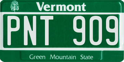 VT license plate PNT909