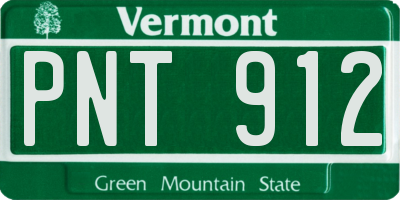 VT license plate PNT912