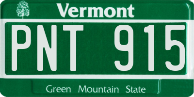 VT license plate PNT915