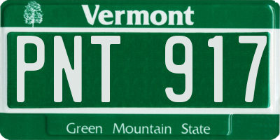 VT license plate PNT917