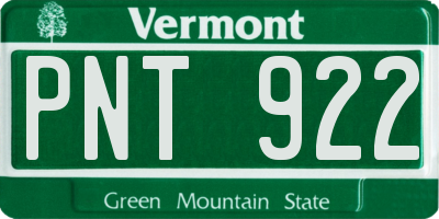 VT license plate PNT922