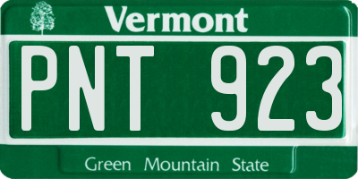 VT license plate PNT923