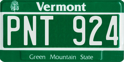 VT license plate PNT924