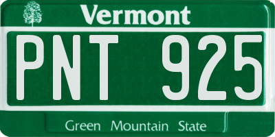 VT license plate PNT925