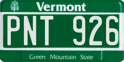 VT license plate PNT926