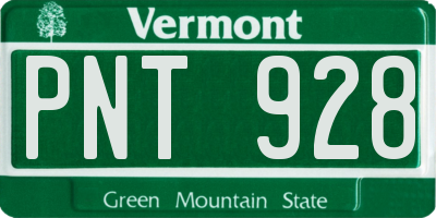 VT license plate PNT928