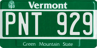 VT license plate PNT929