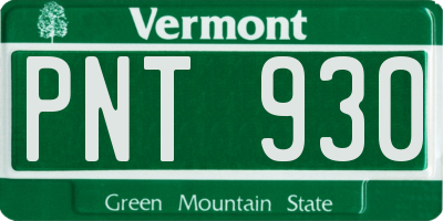 VT license plate PNT930