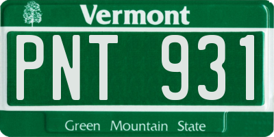 VT license plate PNT931