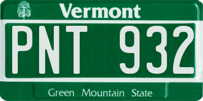 VT license plate PNT932