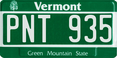 VT license plate PNT935