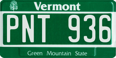 VT license plate PNT936