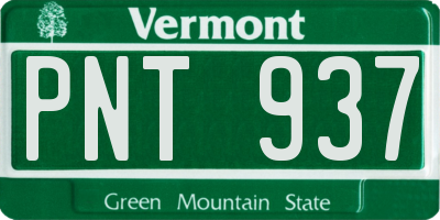 VT license plate PNT937