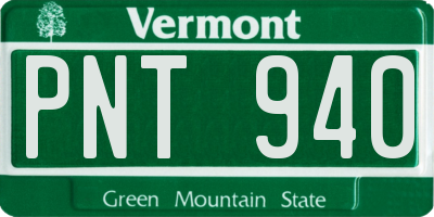 VT license plate PNT940