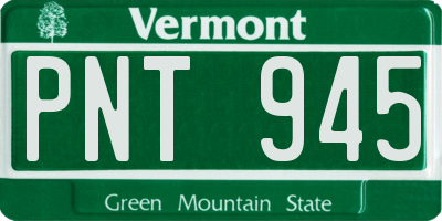 VT license plate PNT945