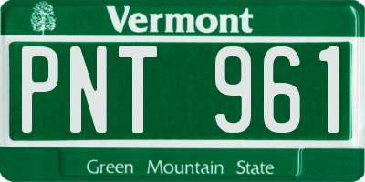 VT license plate PNT961