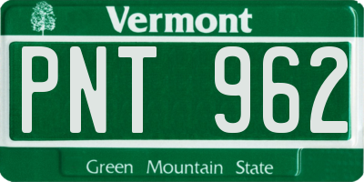 VT license plate PNT962