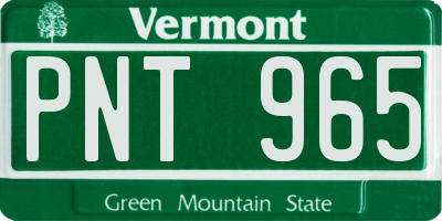 VT license plate PNT965