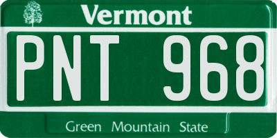 VT license plate PNT968
