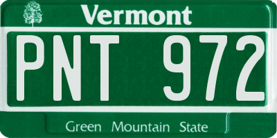 VT license plate PNT972