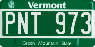 VT license plate PNT973