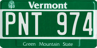 VT license plate PNT974