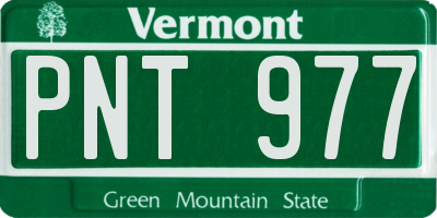 VT license plate PNT977