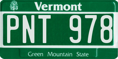 VT license plate PNT978