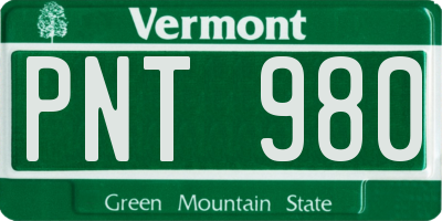 VT license plate PNT980