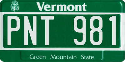 VT license plate PNT981