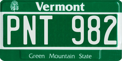 VT license plate PNT982