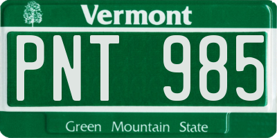VT license plate PNT985