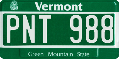 VT license plate PNT988