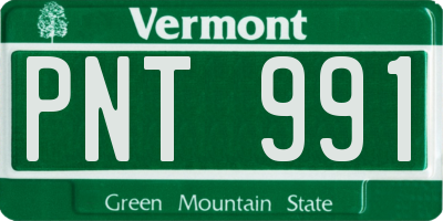 VT license plate PNT991