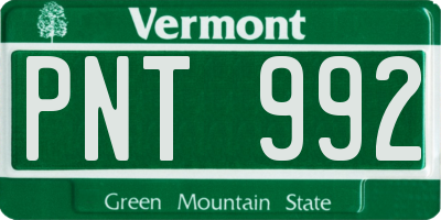 VT license plate PNT992