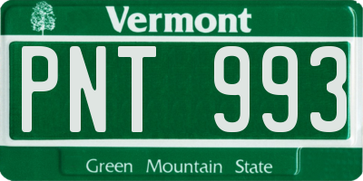 VT license plate PNT993