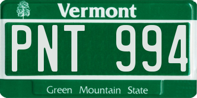 VT license plate PNT994