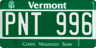 VT license plate PNT996