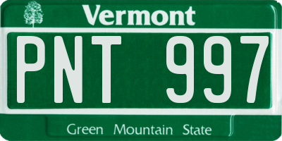 VT license plate PNT997