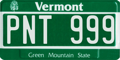 VT license plate PNT999