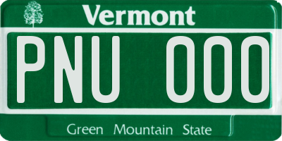 VT license plate PNU000