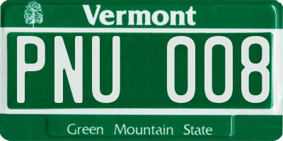 VT license plate PNU008