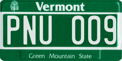 VT license plate PNU009
