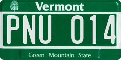 VT license plate PNU014