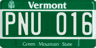 VT license plate PNU016