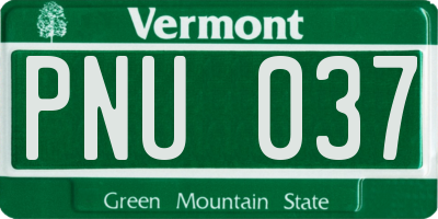 VT license plate PNU037