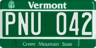 VT license plate PNU042