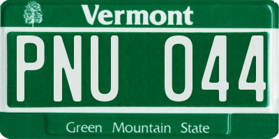 VT license plate PNU044