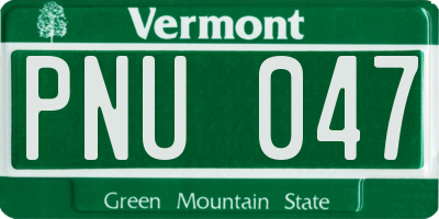 VT license plate PNU047