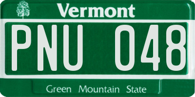 VT license plate PNU048